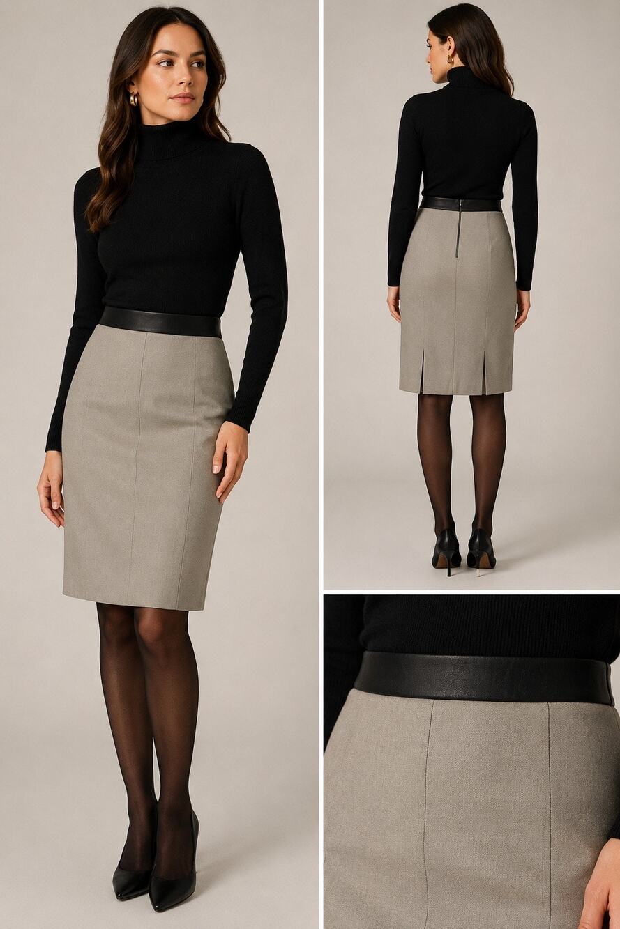 Per Se Wool-Blend Pencil Skirt SZ 4